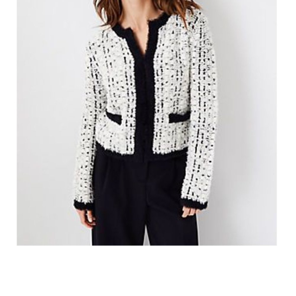 Ann Taylor Tweedy Sweater Jacket